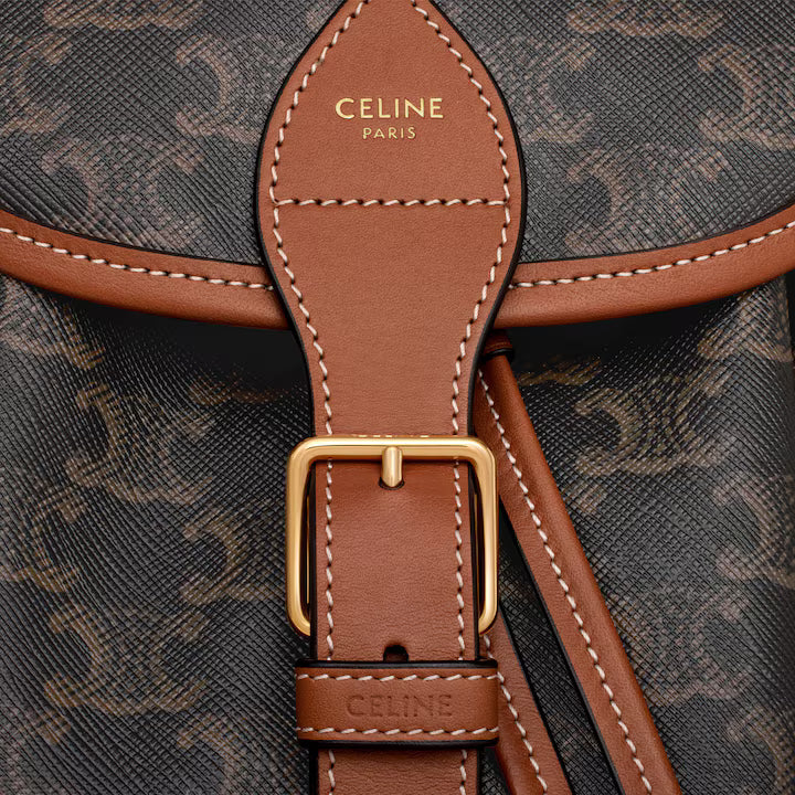 MEDIUM BACKPACK FOLCO in Triomphe Canvas and calfskin