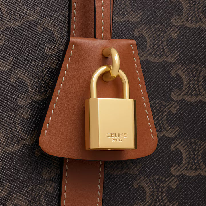 LARGE CABAS IN Triomphe canvas and calfskin