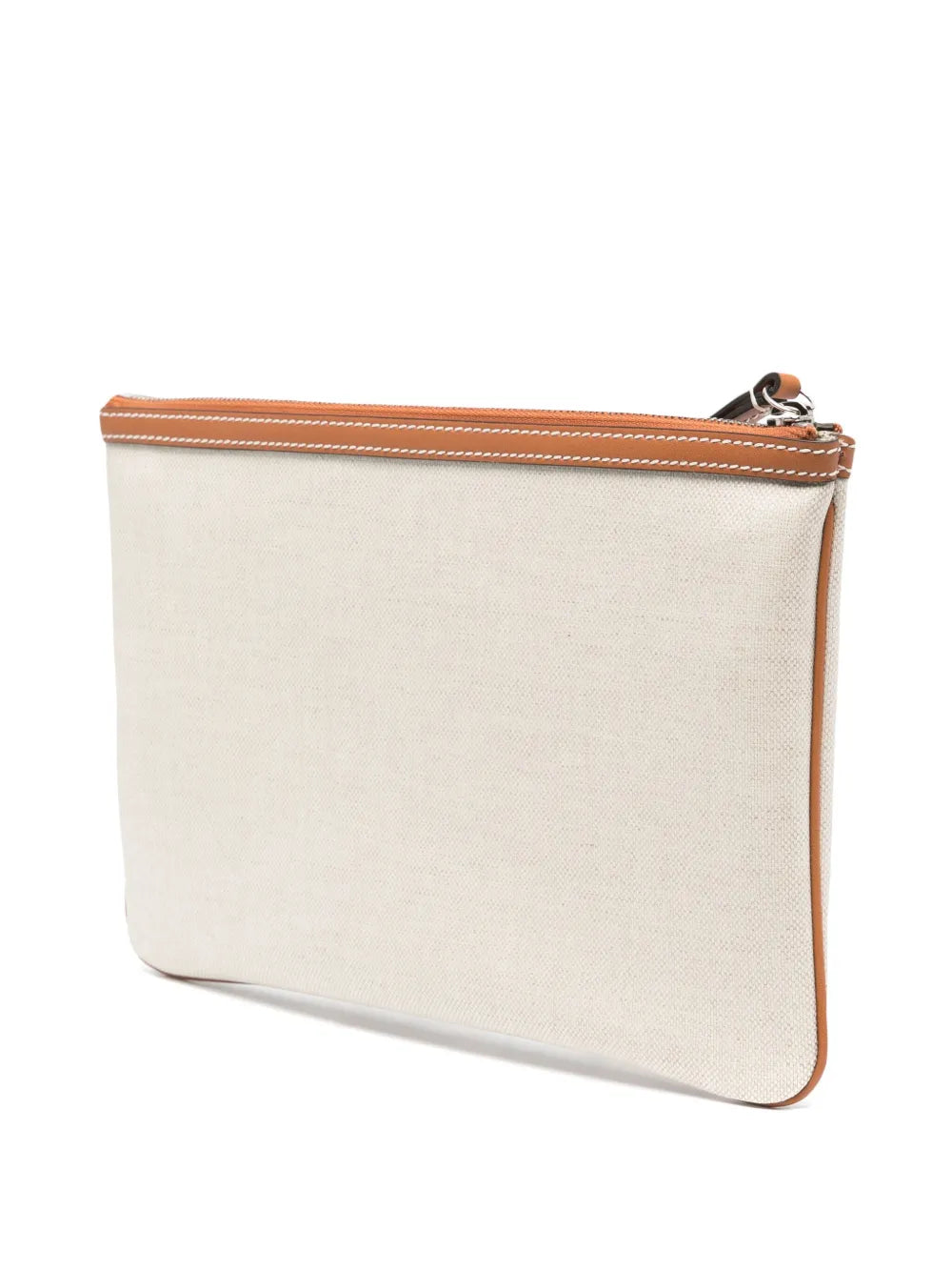 Logo-print canvas clutch bag