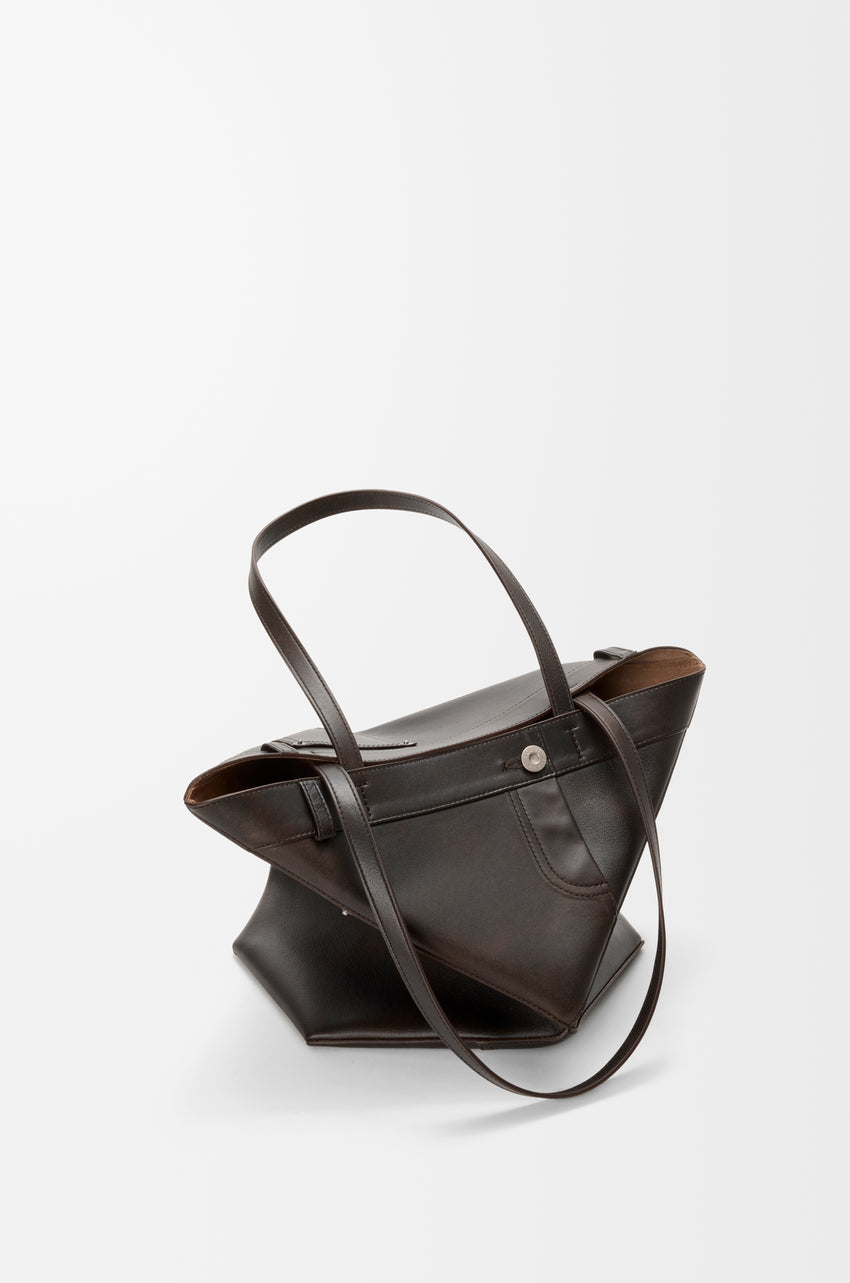 Panta medium Puzzle Fold tote in shiny calfskin