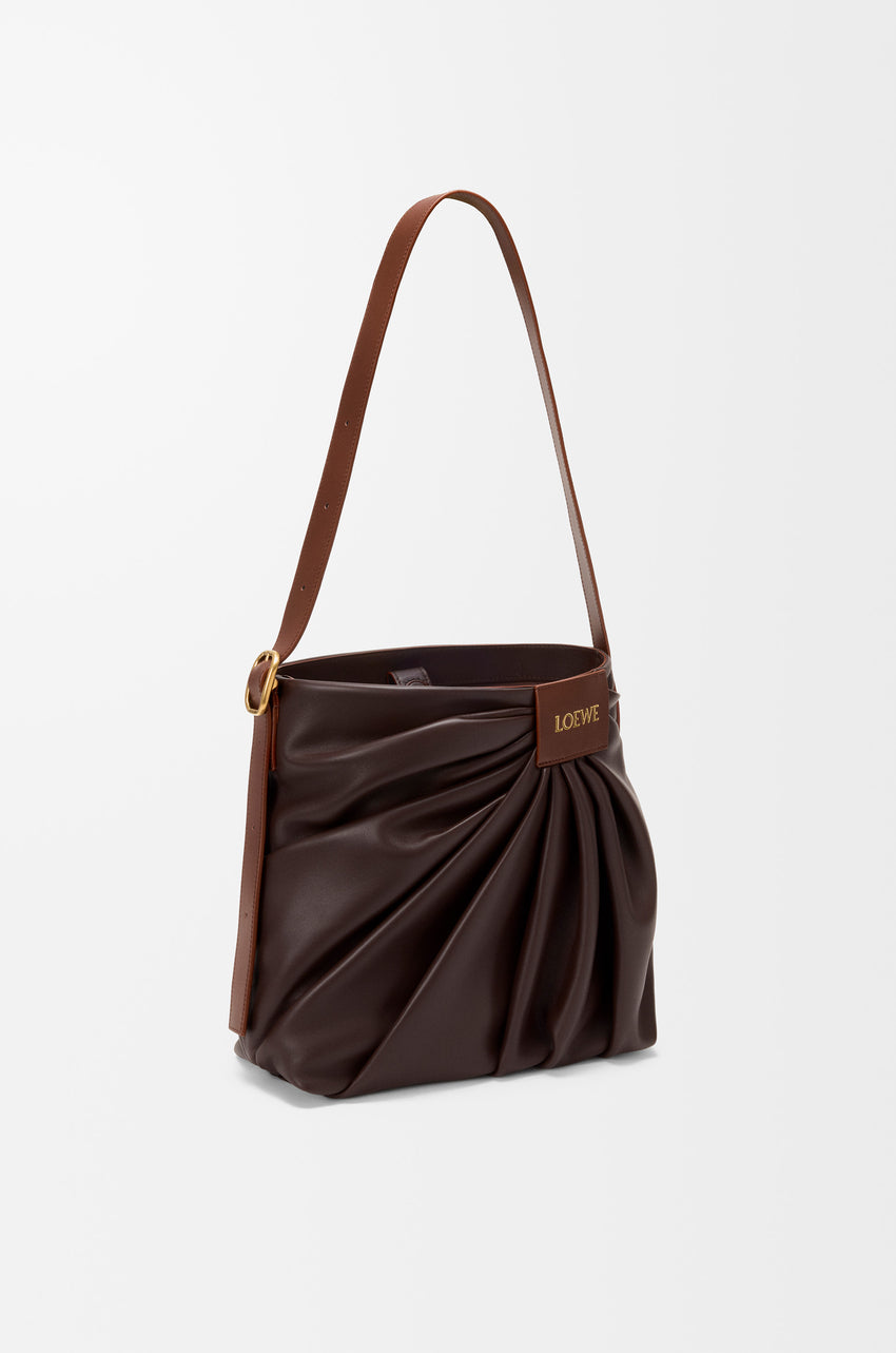Draped tote in mellow nappa lambskin