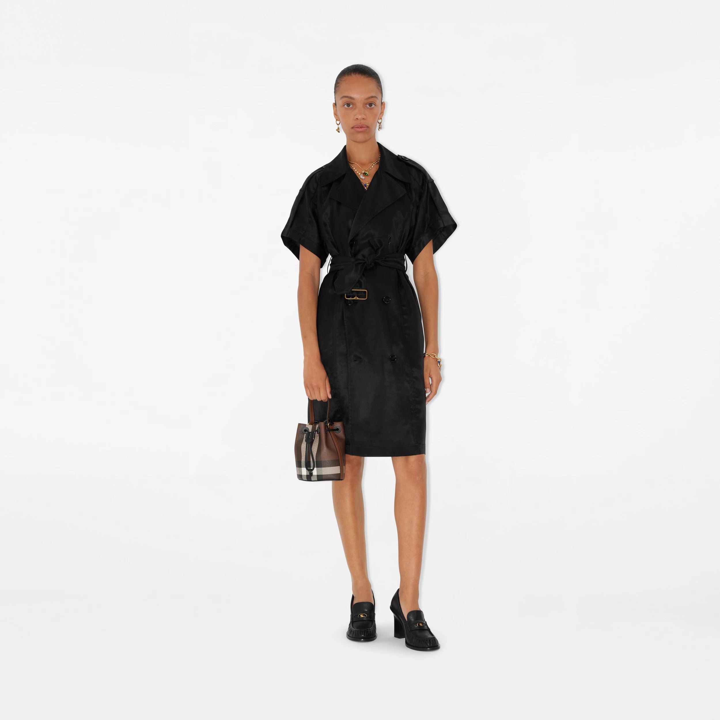 Mini Check Bucket Bag