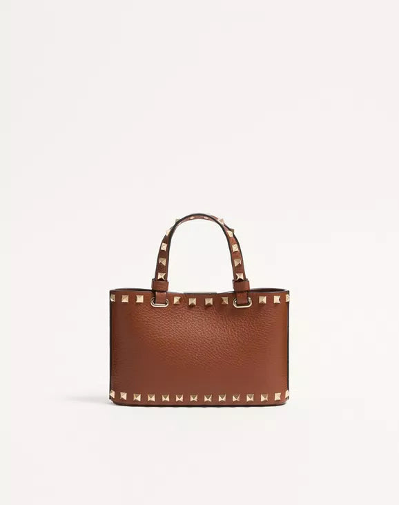 Rockstud Mini Shopping Bag In Grainy Calfskin