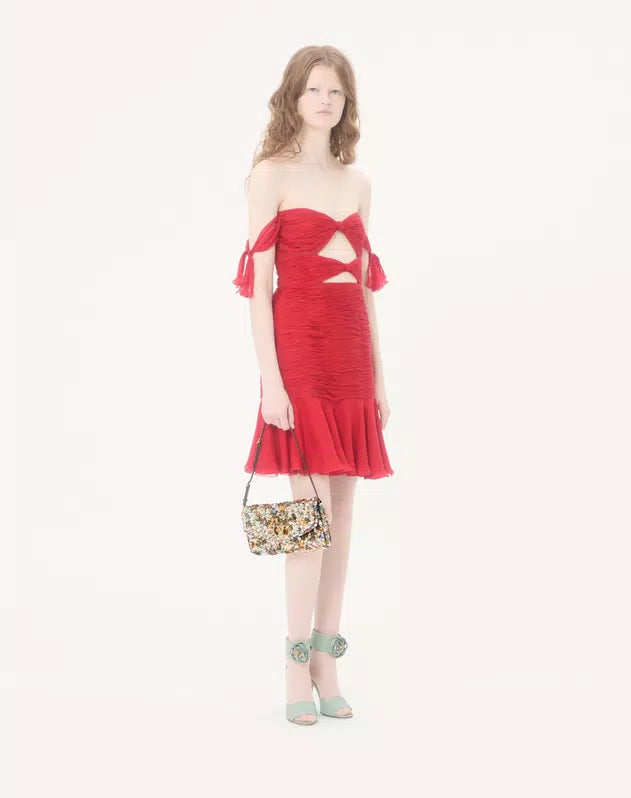 Valentino Garavani DeVain Embroidered Small Shoulder Bag