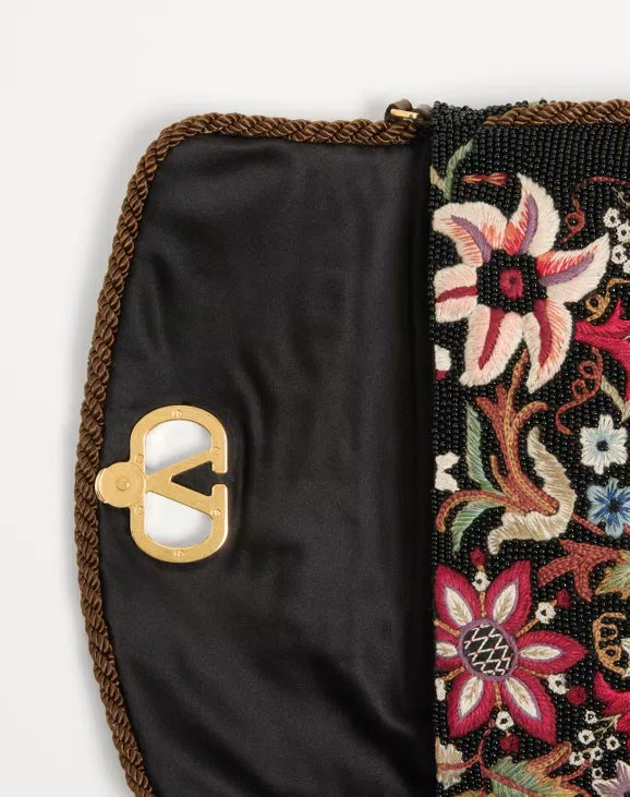 Valentino Garavani DeVain Embroidered Small Shoulder Bag