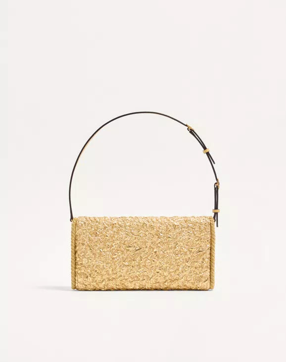 Valentino Garavani DeVain Small Shoulder Bag In Cloqué Jacquard Fabric.