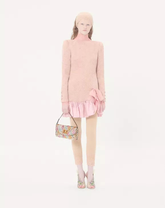 Valentino Garavani DeVain Small Shoulder Bag With Rhombelle Embroidery.