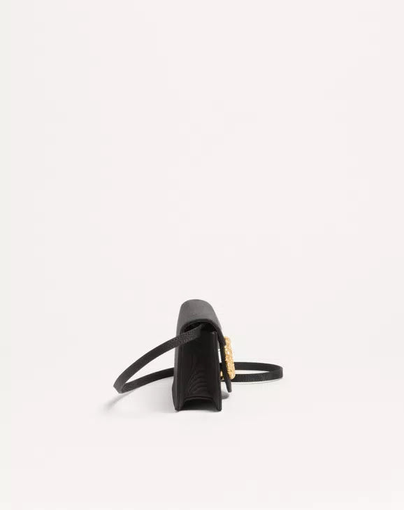 Valentino Garavani Locò Moiré Fabric Clutch With Jewel Logo