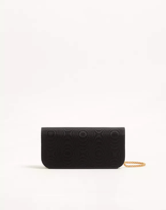 Valentino Garavani Locò Moiré Fabric Clutch With Jewel Logo