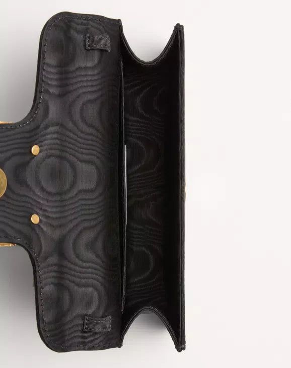 Valentino Garavani Locò Moiré Fabric Clutch With Jewel Logo