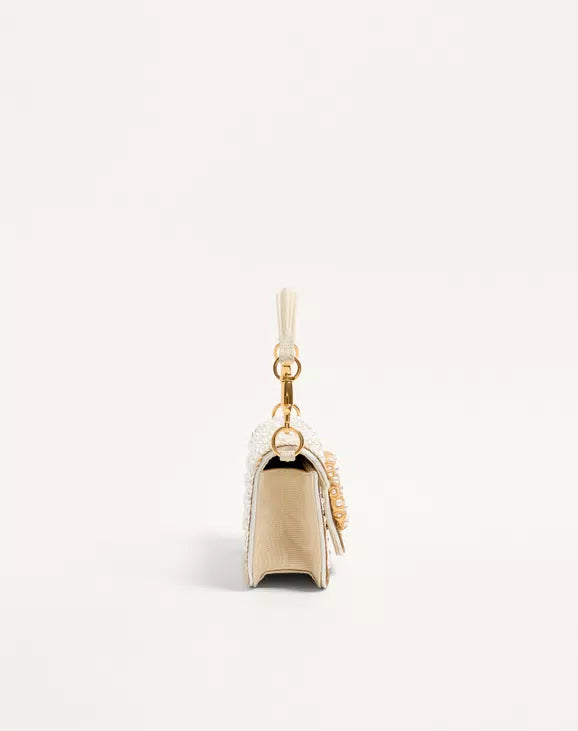 Valentino Garavani Locò Small Embroidered Shoulder Bag With Jewel Logo