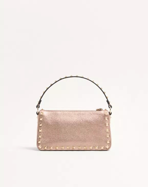 Valentino Garavani Rockstud small crossbody bag in laminated grainy calfskin leather