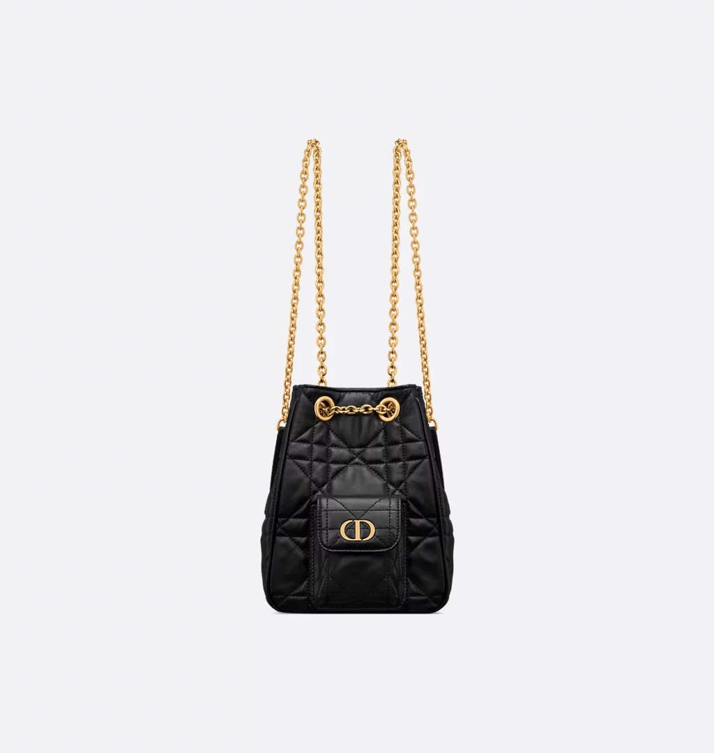 Small Dior Caro Multicarry Backpack with Chain