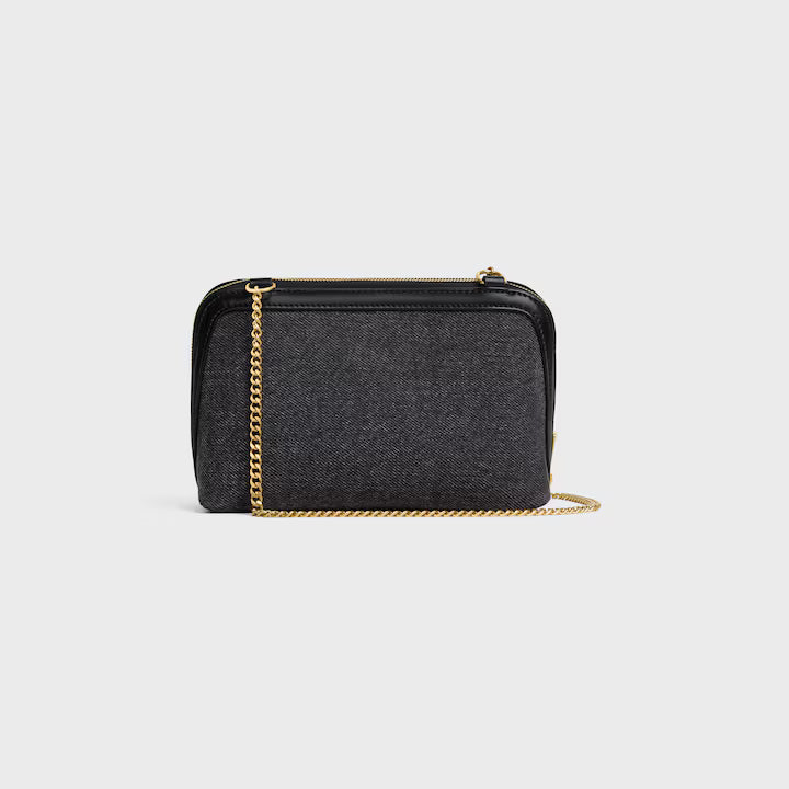 Clutch on Chain Cuir triomphe IN DENIM