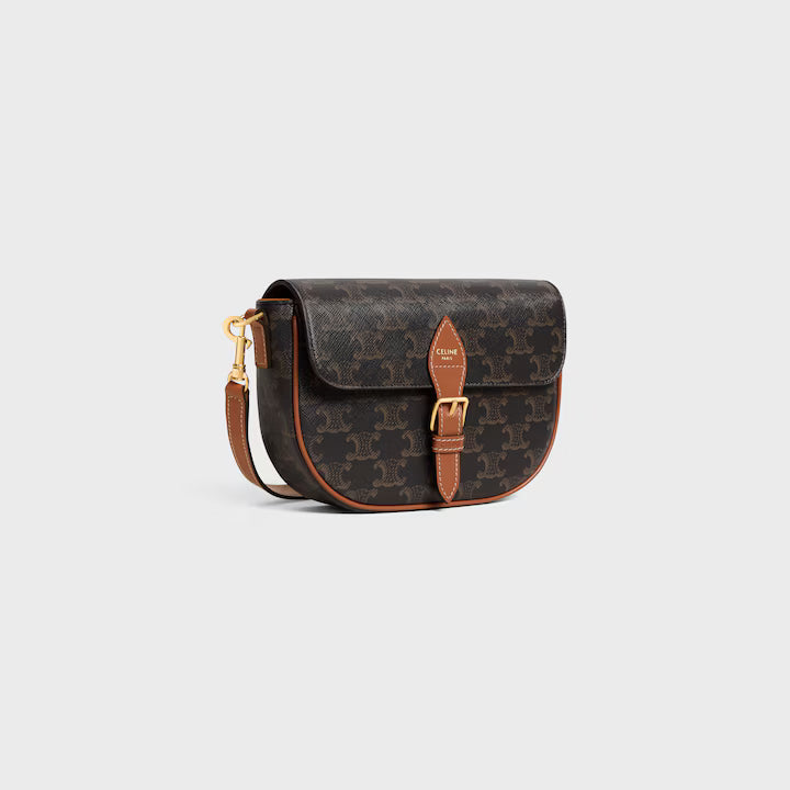 FOLCO SHOULDER BAG IN Triomphe Canvas and Calfskin