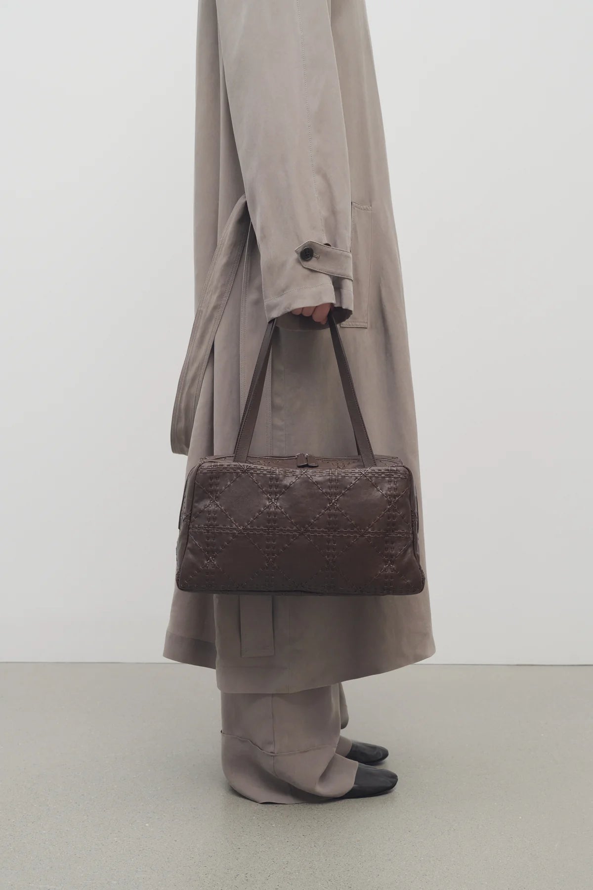 Astra Bowling Bag in Embroidered Leather