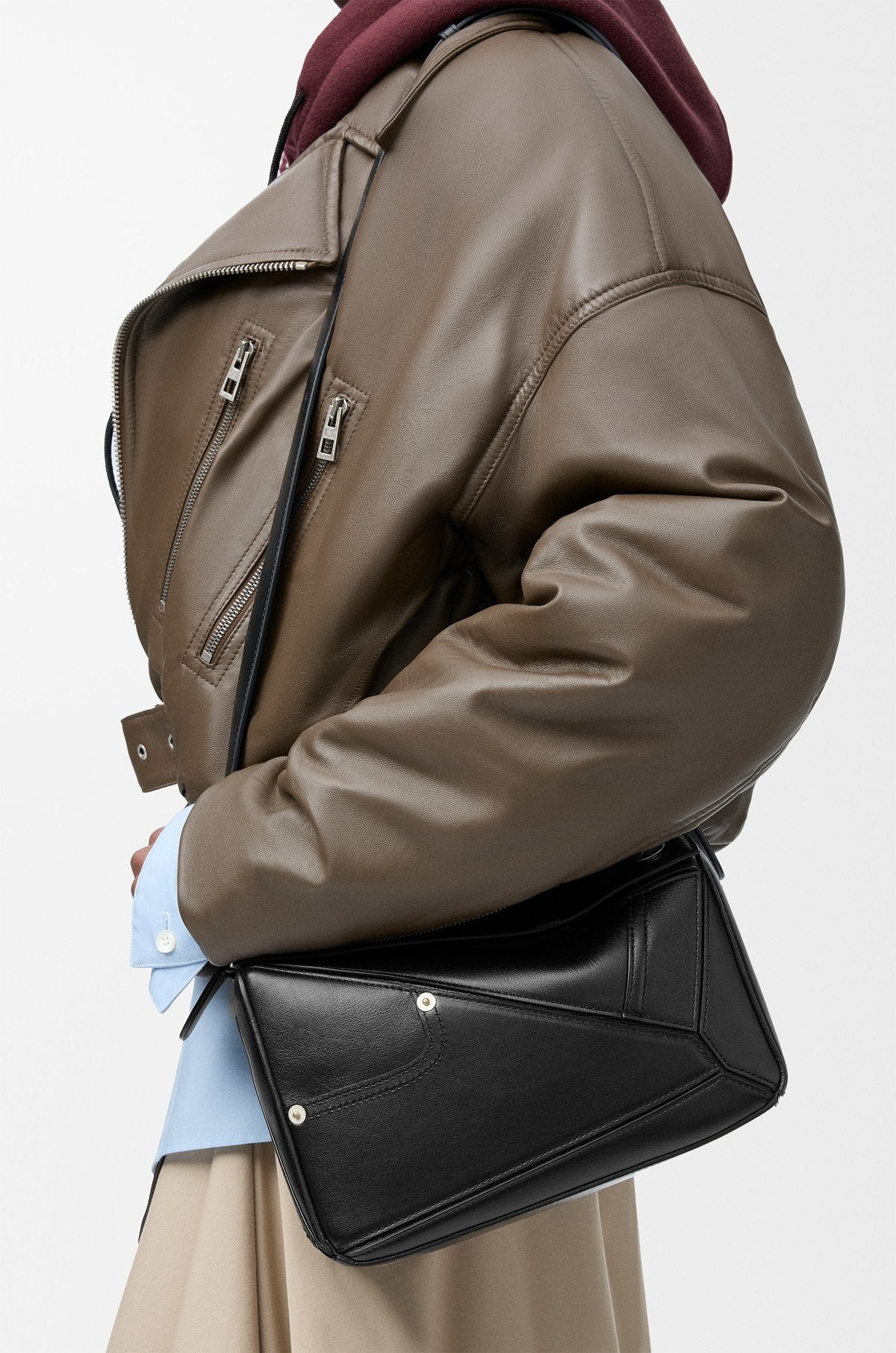 Panta small Puzzle bag in shiny calfskin