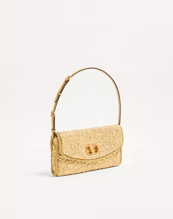 Valentino Garavani DeVain Small Shoulder Bag In Cloqué Jacquard Fabric.