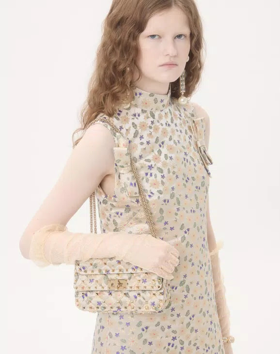 Valentino Garavani Rockstud Spike Small Jacquard Bag