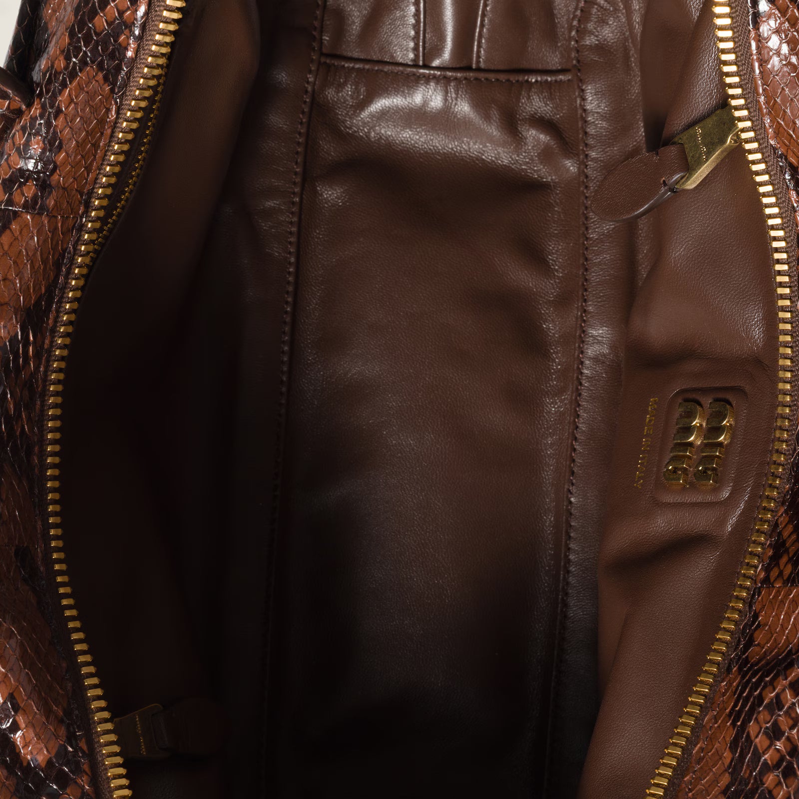 Beau python-printed Ayers leather bag