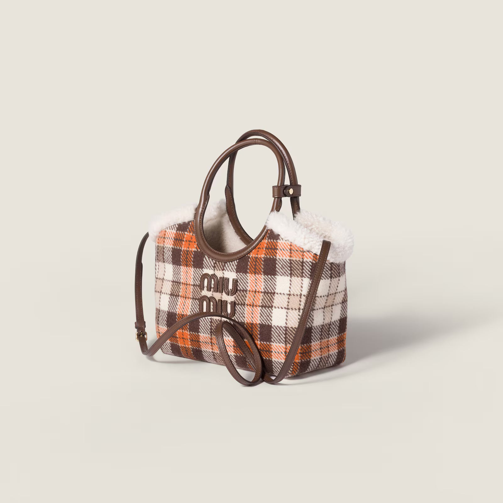 IVY plaid and shearling bag