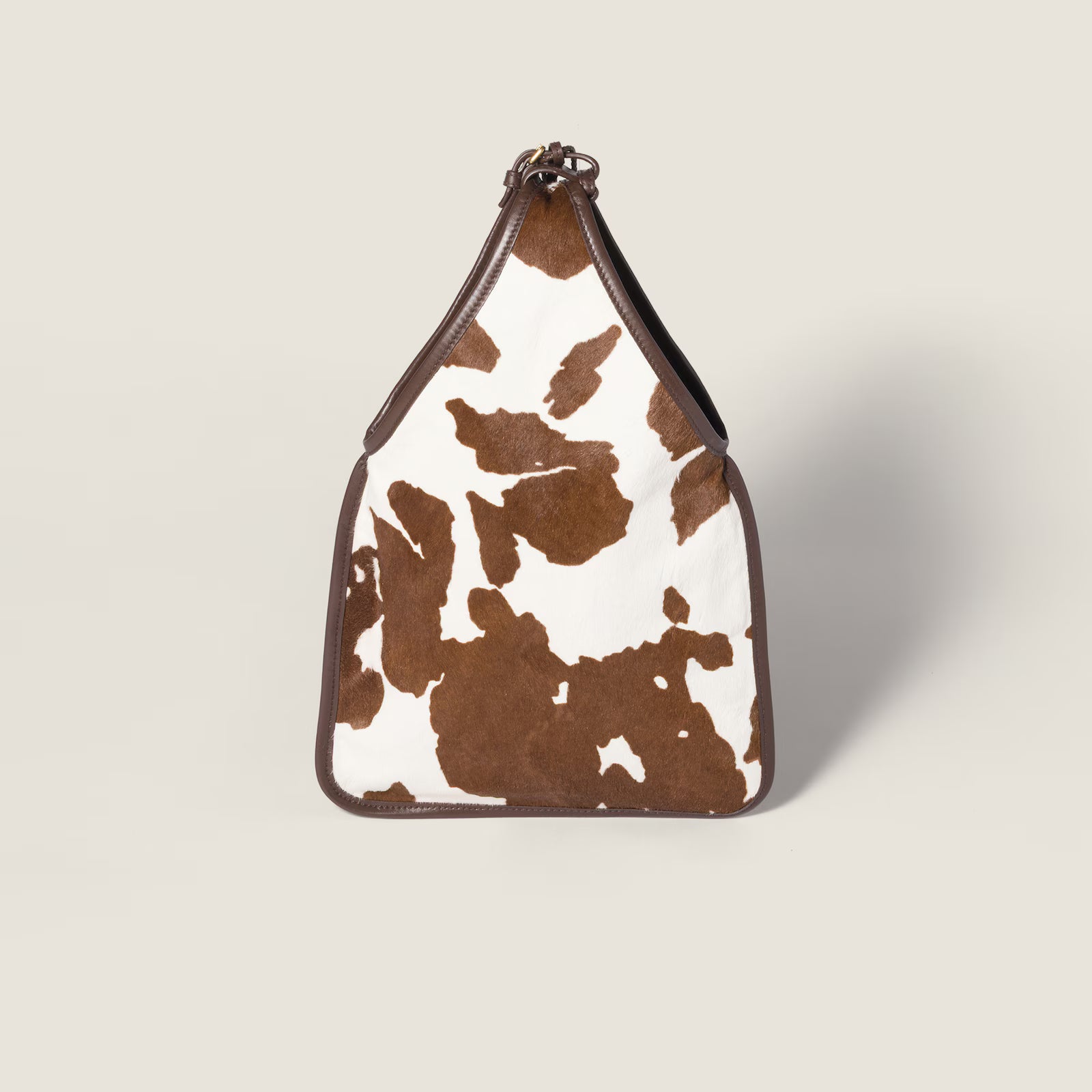 Printed leather handbag