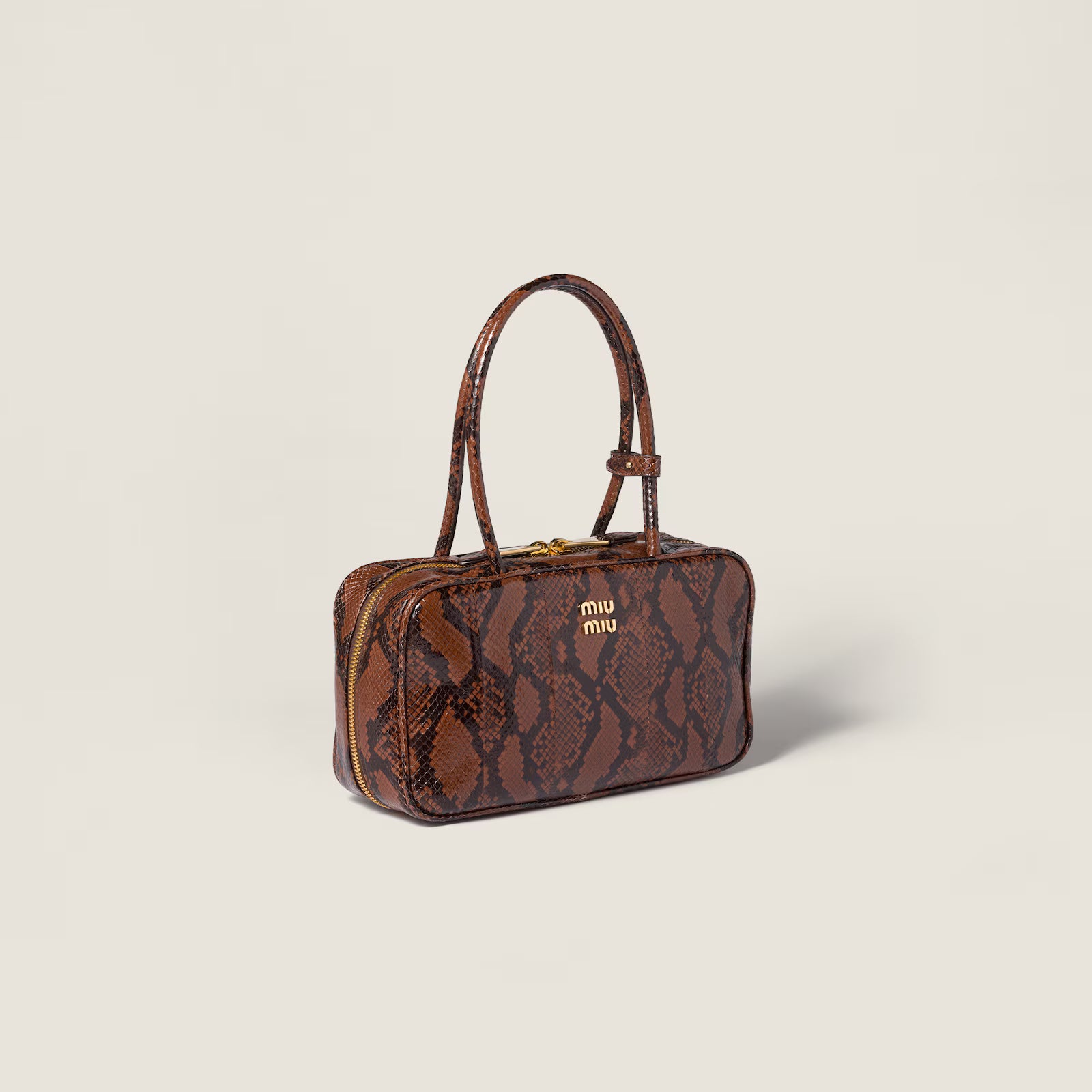 Beau python-printed Ayers leather bag
