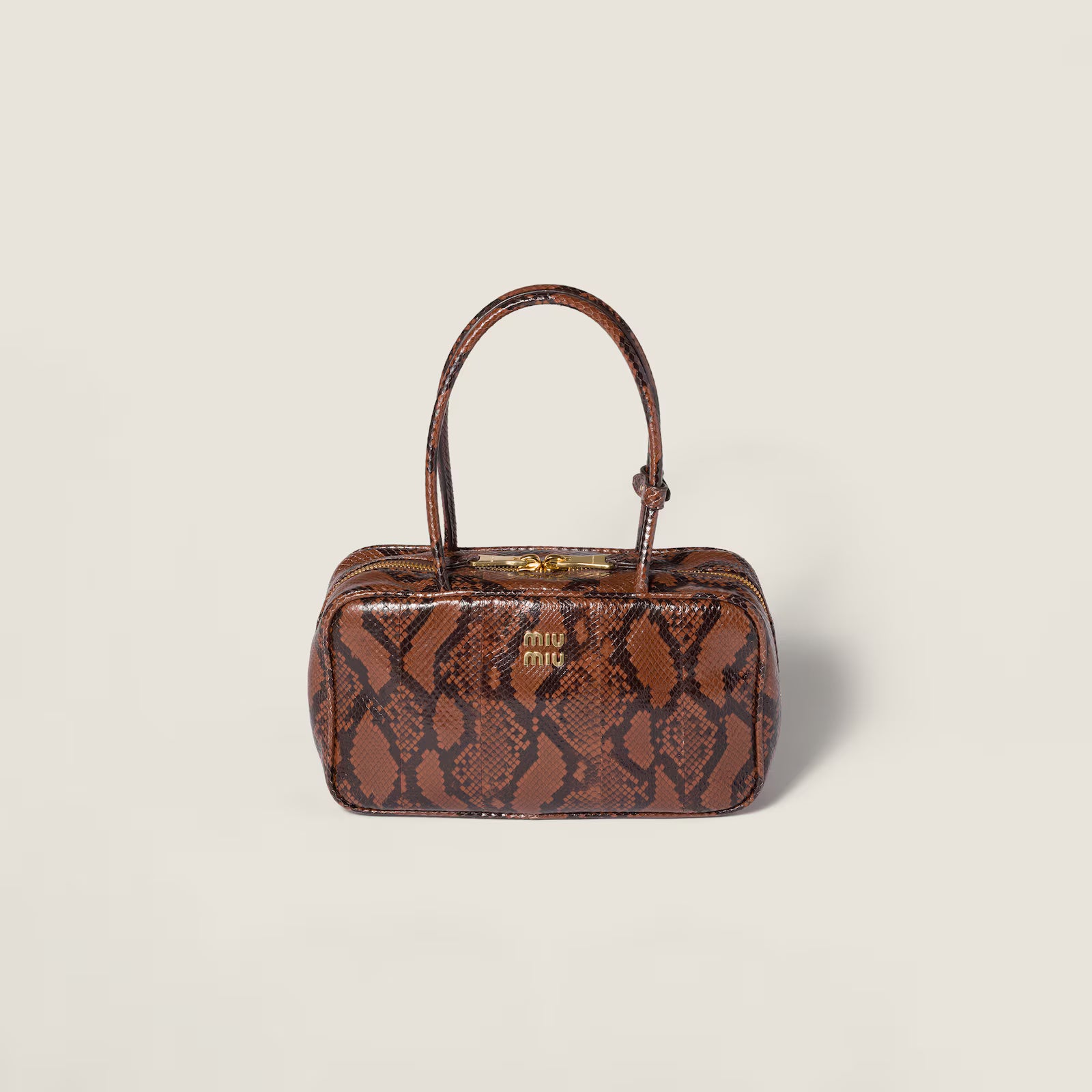Beau python-printed Ayers leather bag