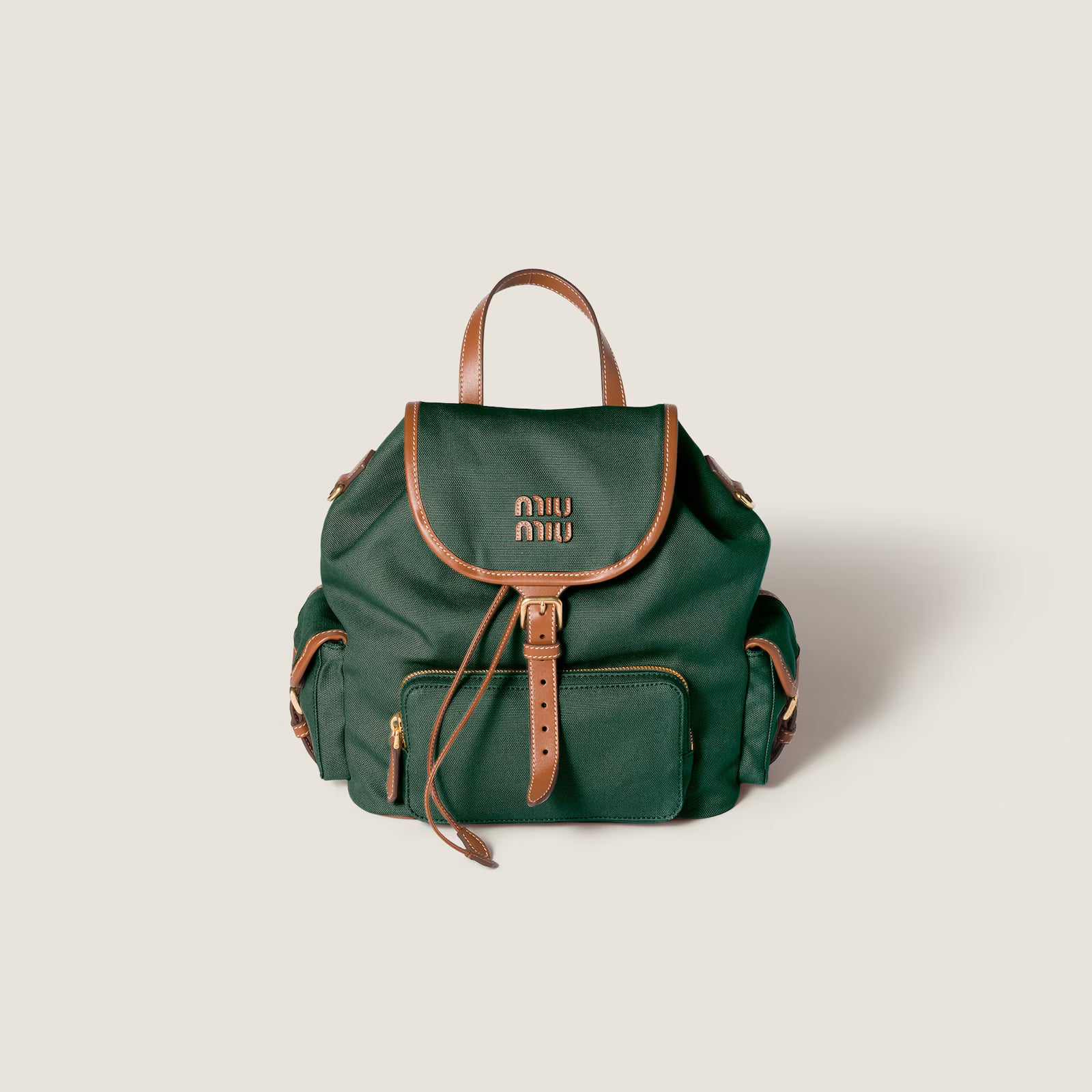 Canvas and leather backpack