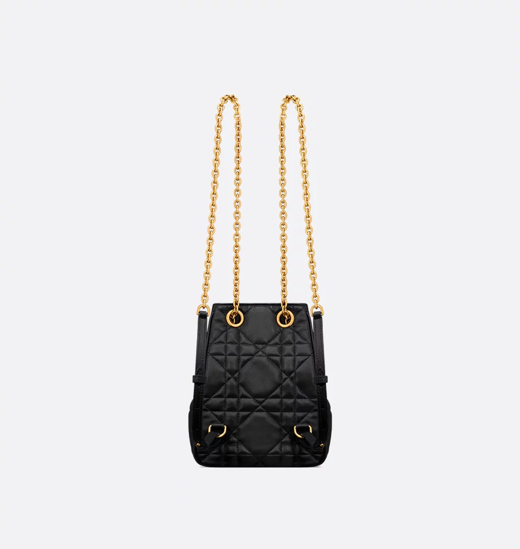 Small Dior Caro Multicarry Backpack with Chain